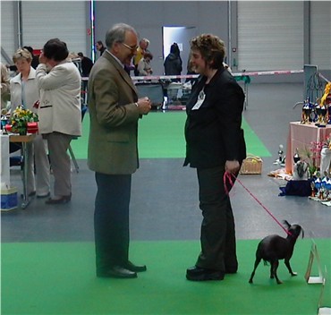 Gratulation des Richters Herr Holtorf zum 2. Platz 